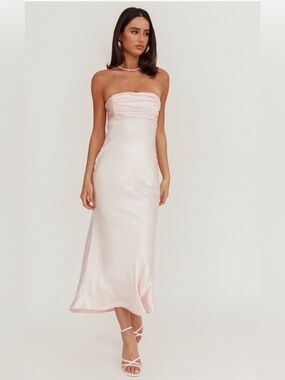 Moon Song Strapless Laced Back Dress Blush Pink NWT Size Small Prom Formal